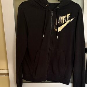 Nike Black Zip-Up with Gold Swoosh